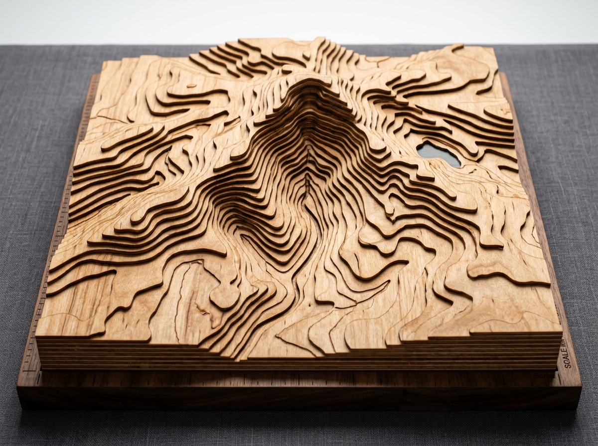 Découpe Topo CNC en Strates de Bois
